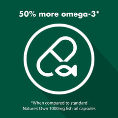 Nature's Own Omega3 packaging foil visible, signaling freshness.