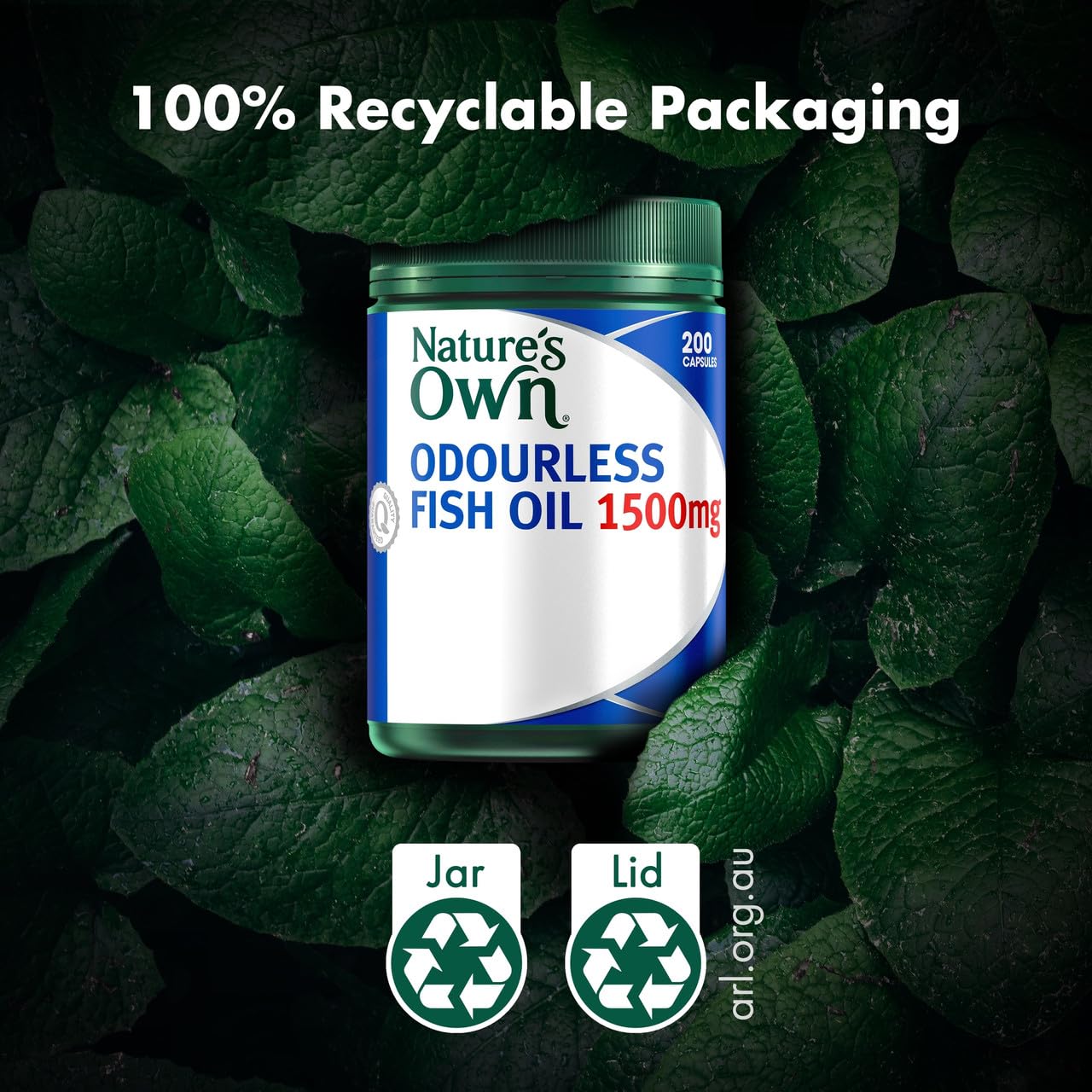 Nature's Own Omega3 purity testing label emphasizes low heavy metals.