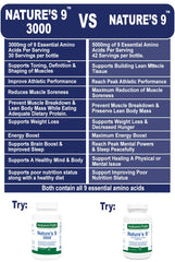 Nature's 9 3000 product graphic illustrating high potency per tablet