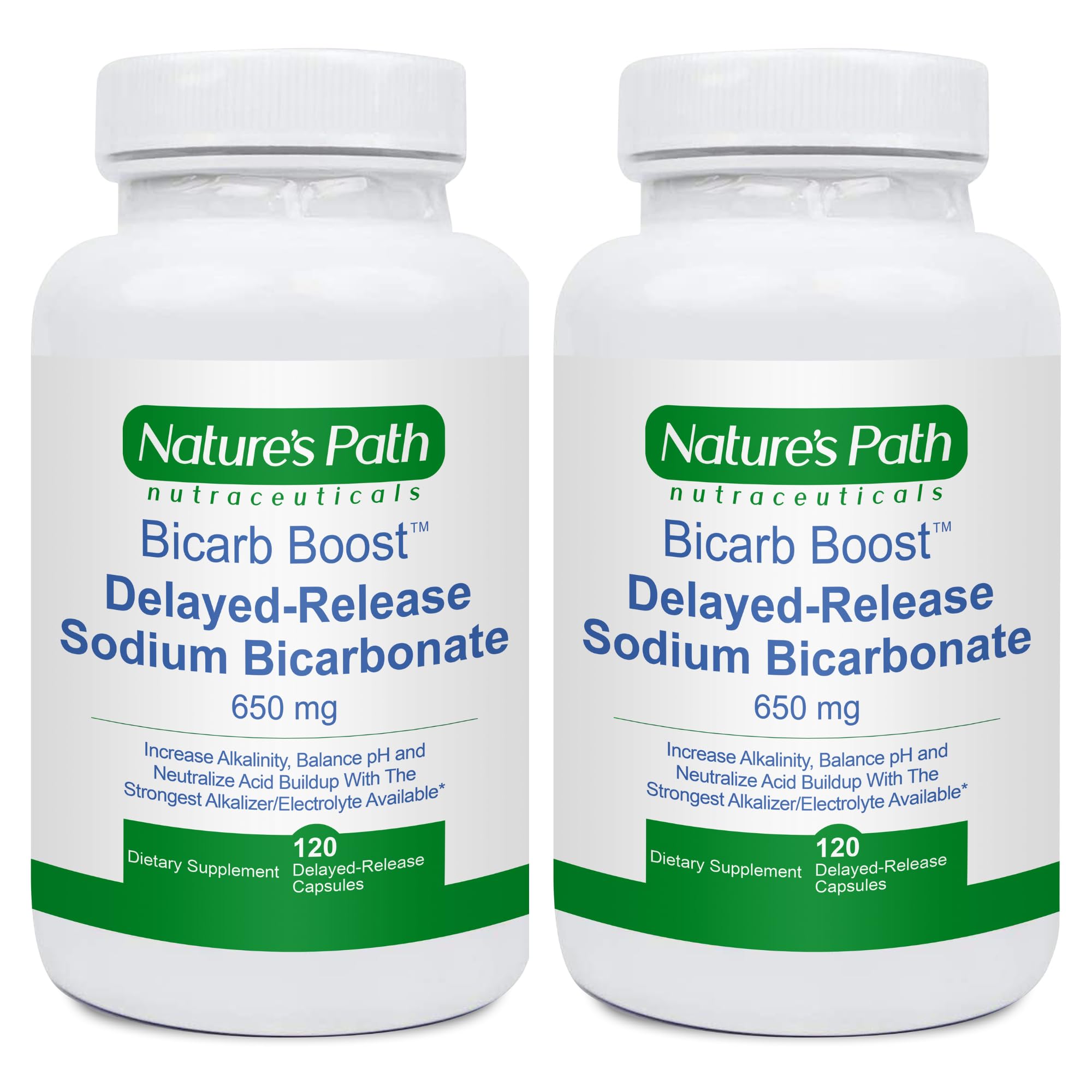Nature's Path Nutraceuticals sodium bicarbonate 650mg tablets bottle supports hydration during workouts.