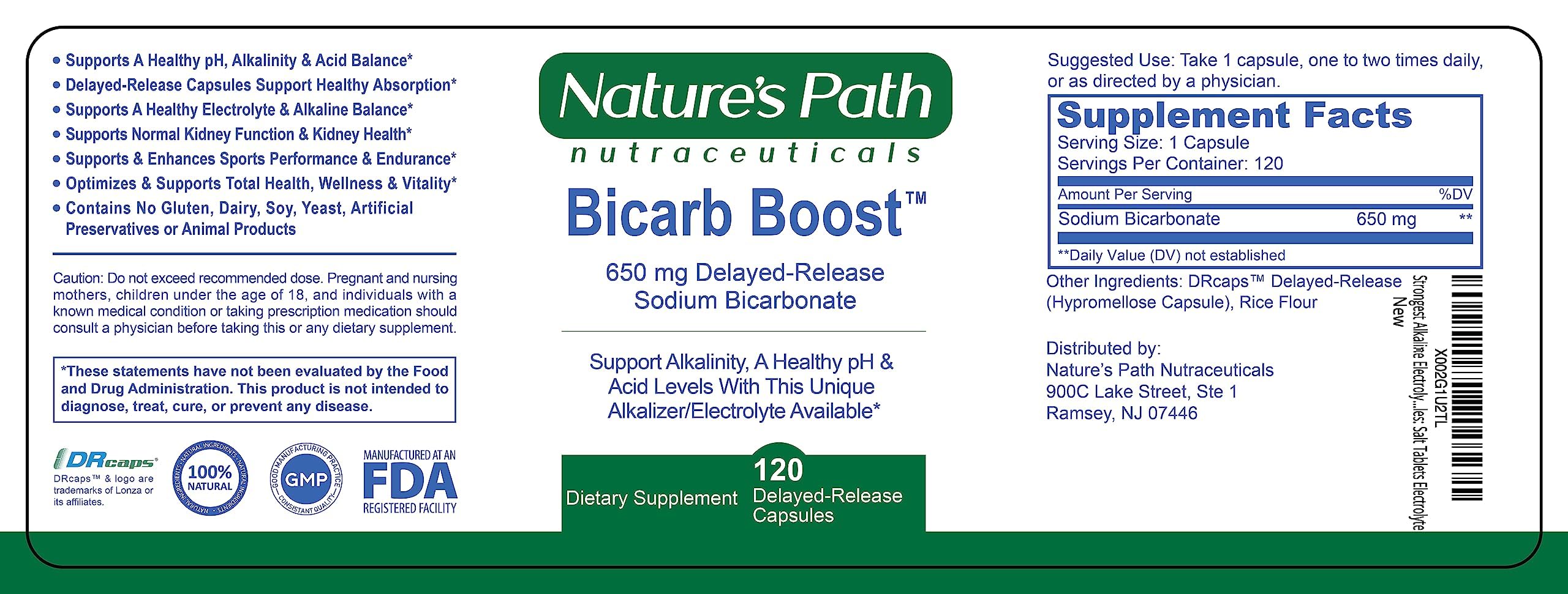 Nature's Path Nutraceuticals 650mg tablets kitchen drawer scene suggests easy daily hydration.