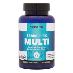 Nature's Plus BrainCeutix bottle front highlights cognitive support potential.