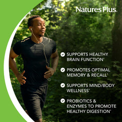 Nature's Plus BrainCeutix label confirms vegan, gluten-free, and non-GMO purity.