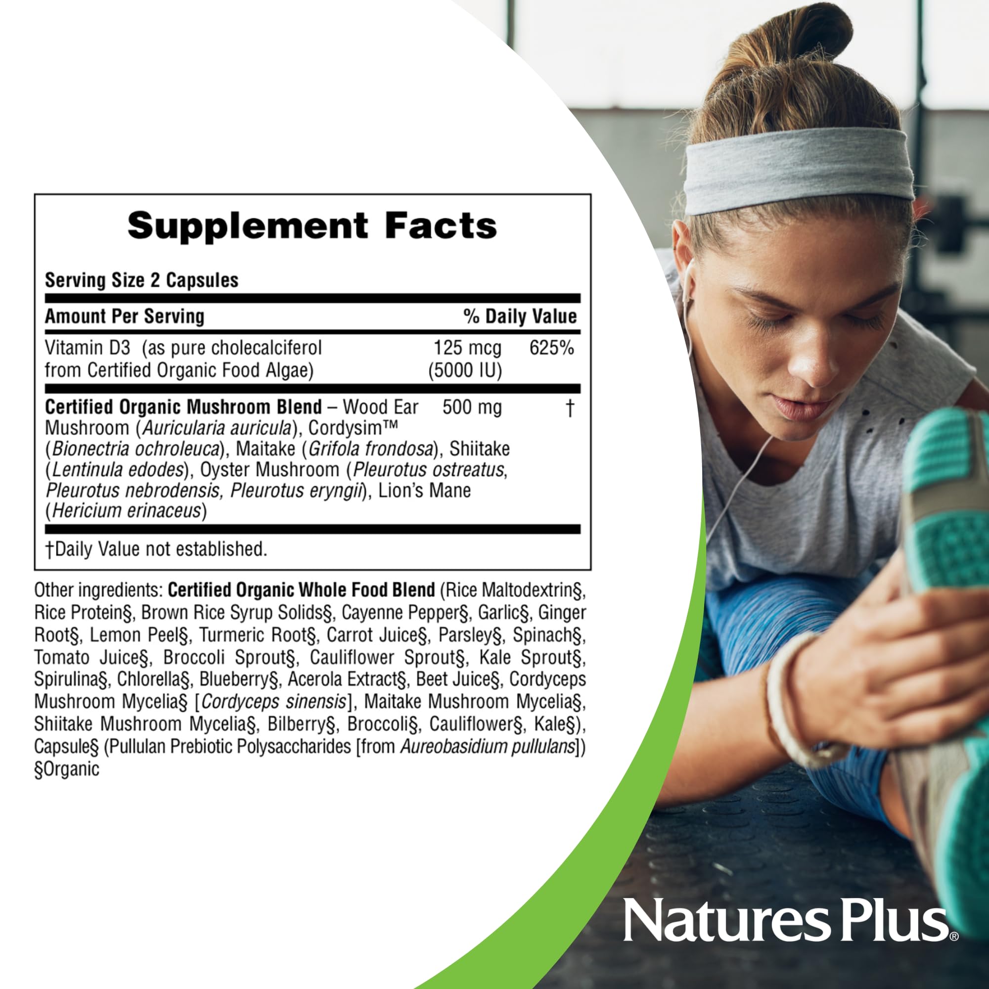 Nature's Plus Source of Life Garden D3 organic ingredients list signals clean, plant-based nutrition