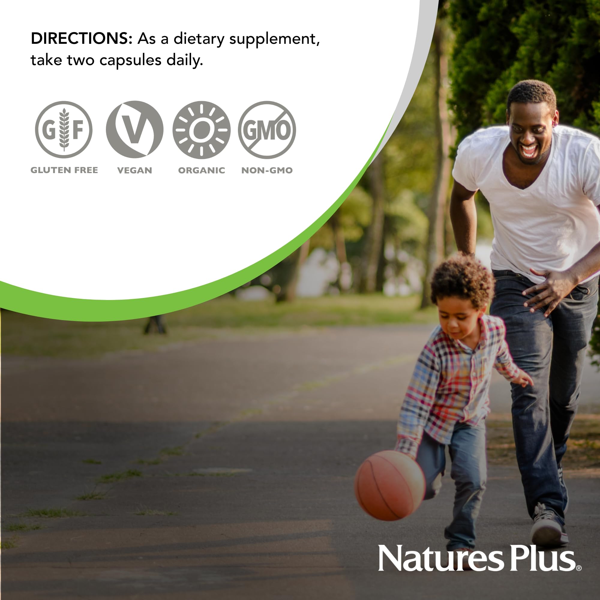 Nature's Plus Source of Life Garden D3 packaging shot communicates non-GMO, gluten-free, vegan qualities