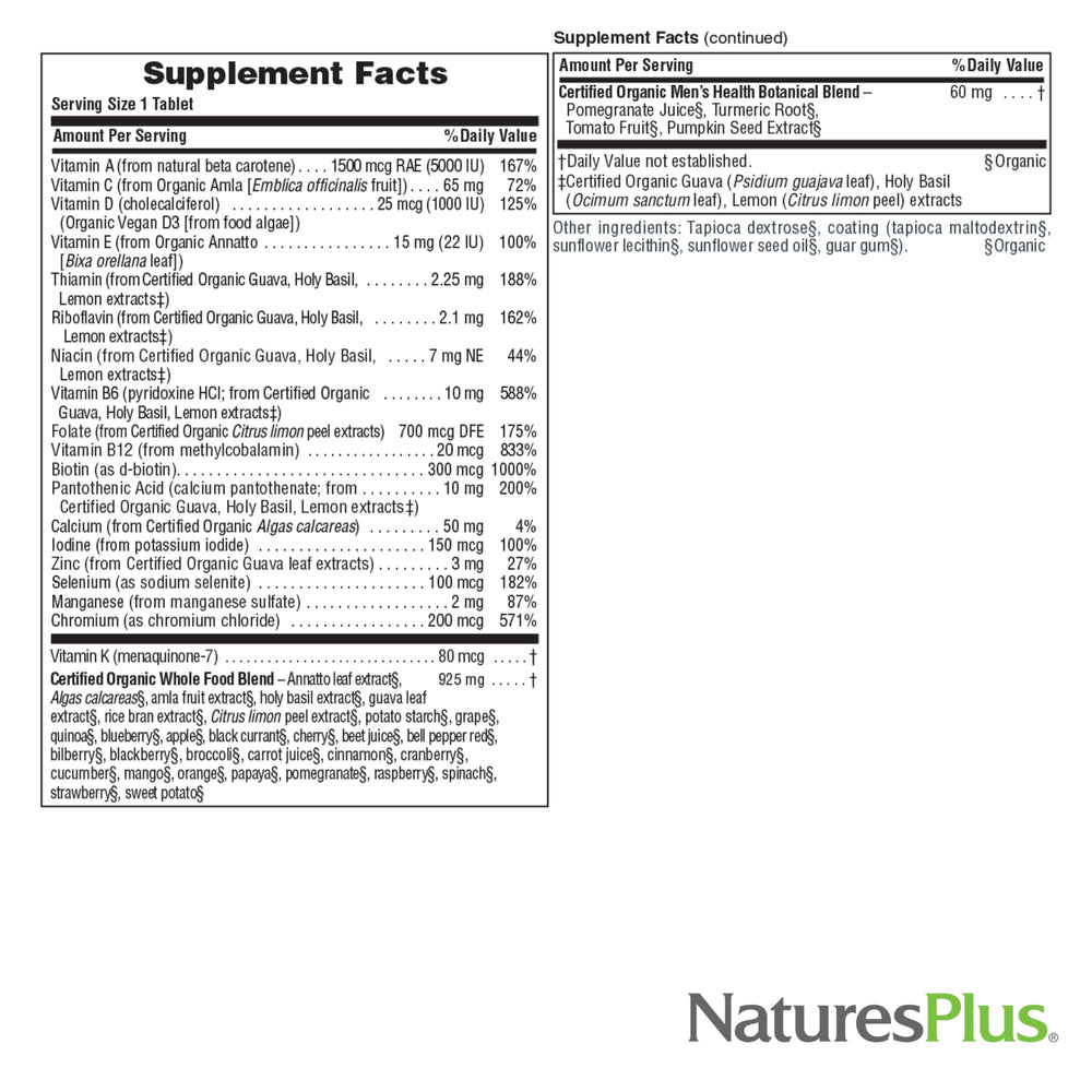 Nature's Plus Source of Life Garden packaging shows certifications and clean sourcing.