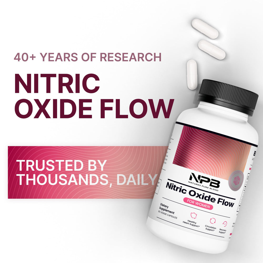 Nature's Pure Blend 2-1 ratio arginine citrulline optimizes nitric oxide.