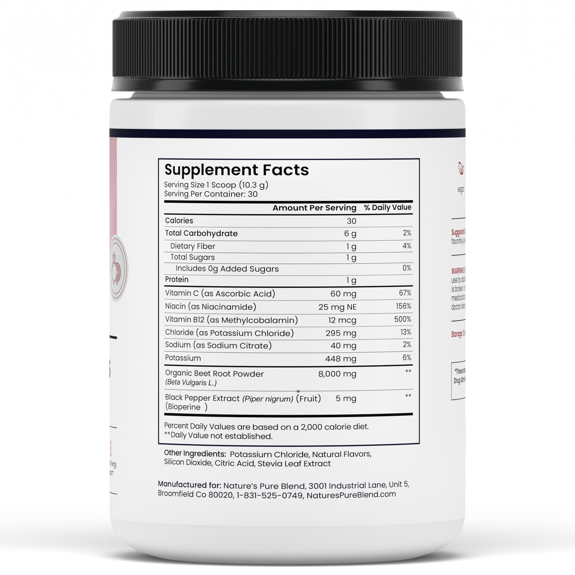 Nature's Pure Blend Beet Powder in a drink supports daily wellness.
