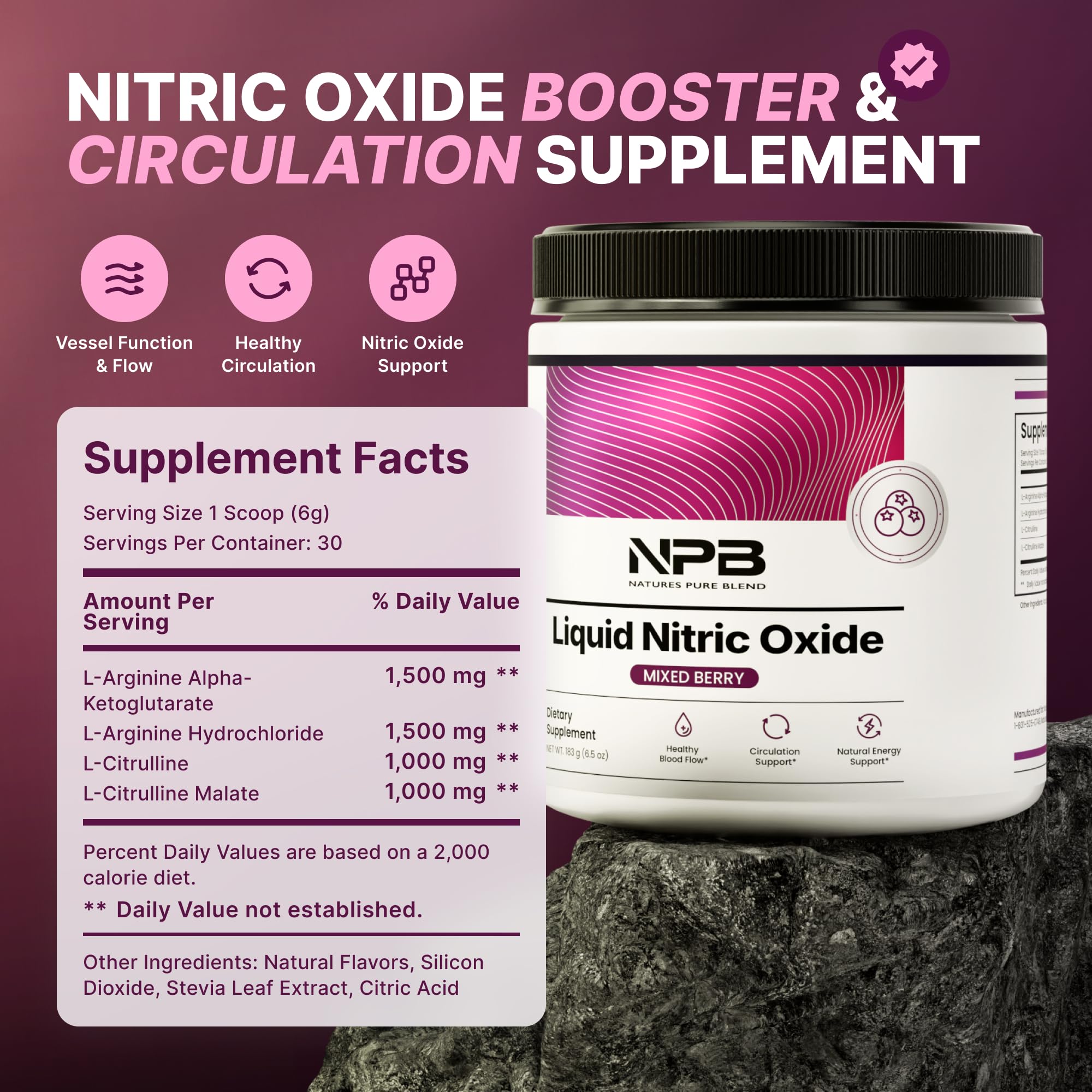Nature's Pure Blend box packaging communicates quality and science-backed formulation