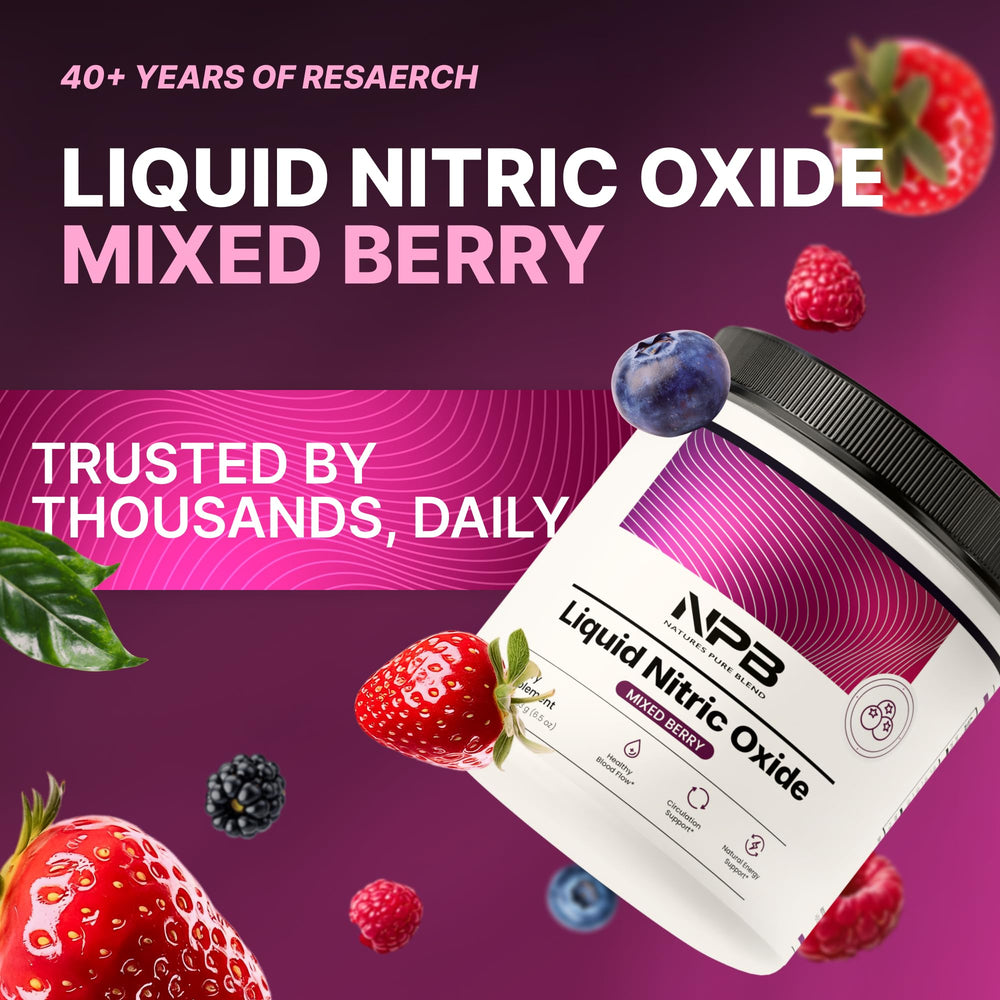 Nature's Pure Blend hero shot conveys premium fitness support for active lifestyles