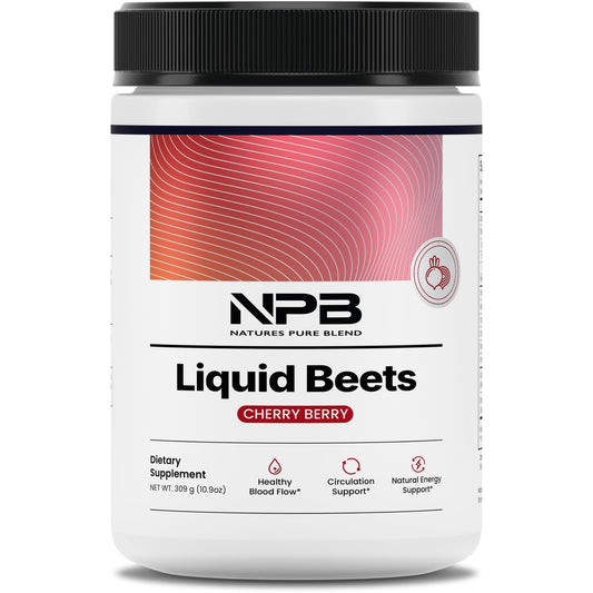 Nature's Pure Blend Liquid Beets bottle for easy daily circulation support.