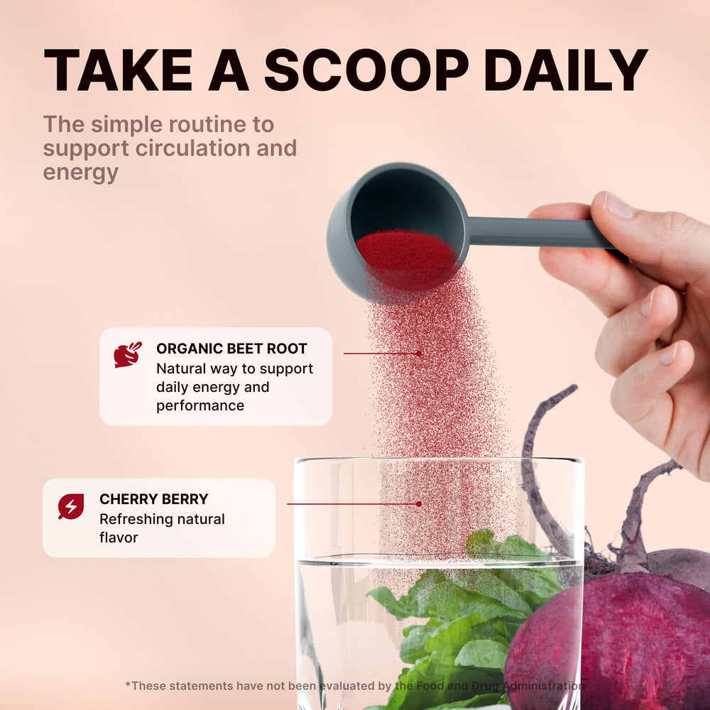 Nature's Pure Blend Liquid Beets smoothie demonstrates easy daily energy.