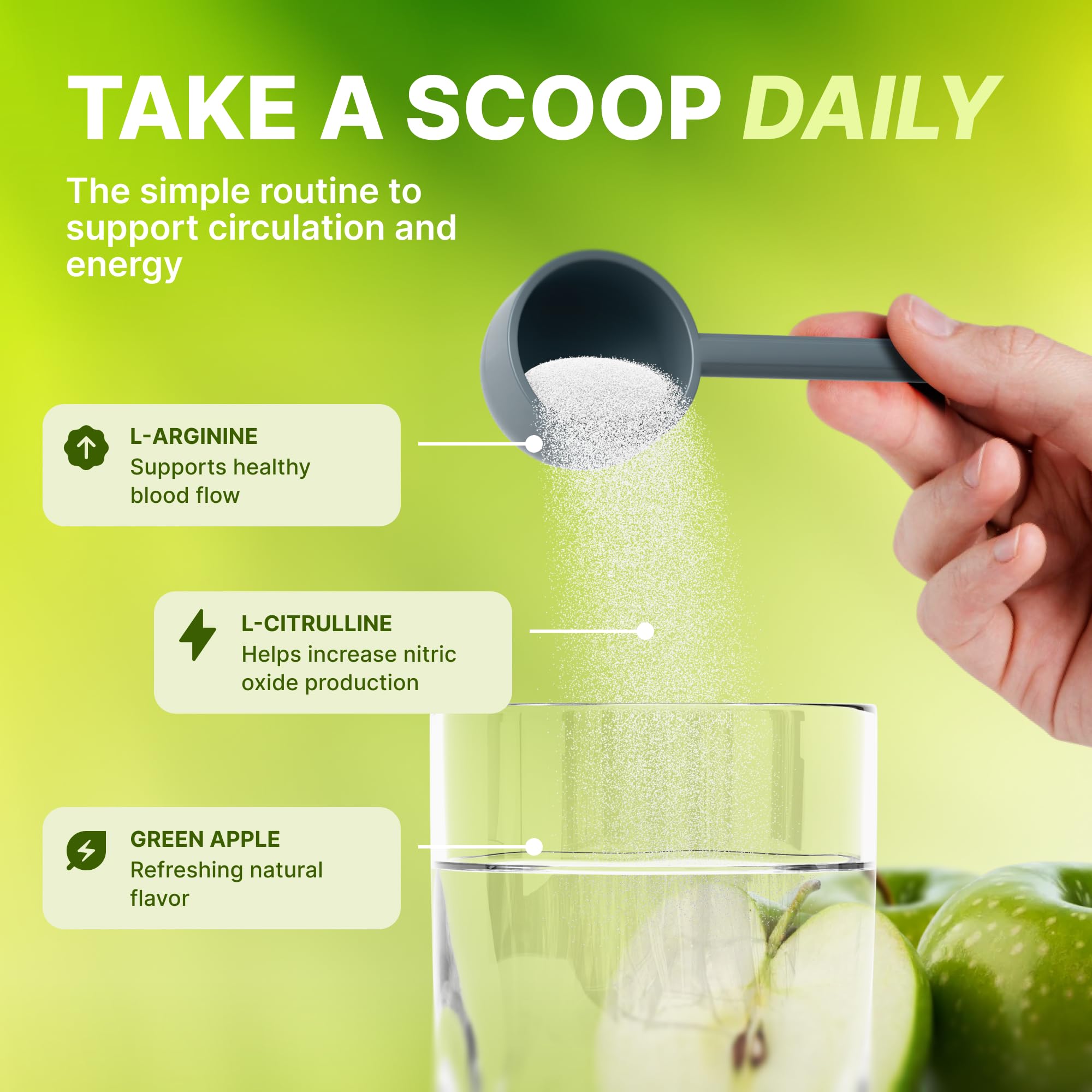 Nature's Pure Blend liquid Nitric Oxide dissolves in water for a refreshing drink