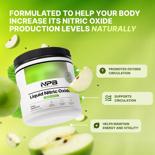 Nature's Pure Blend powder scoop shows easy mixing and fast absorption
