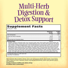 Nature's Secret capsules close-up showing herbal blend for digestive support.