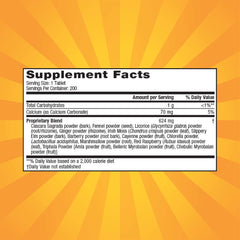 Nature's Secret Super Cleanse bottle back with usage directions and herbal blend details.