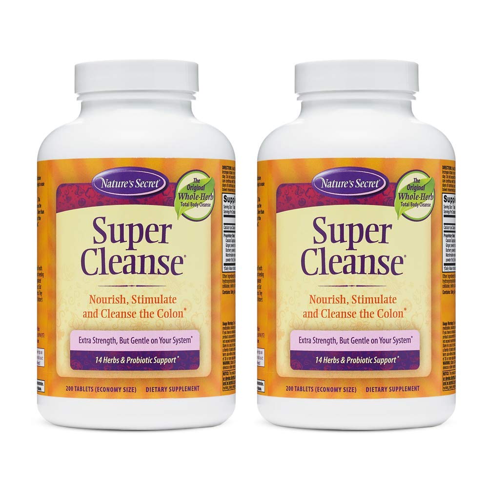 Nature's Secret Super Cleanse bottle front view showing detox support.