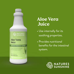 Nature's Sunshine Aloe Vera Juice inner leaf concentrate for smoother taste
