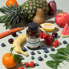 Nature's Sunshine amino acids panel shows leucine, lysine, and arginine.