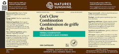 Nature's Sunshine Cats Claw capsules closeup highlighting natural ingredients for daily wellness.