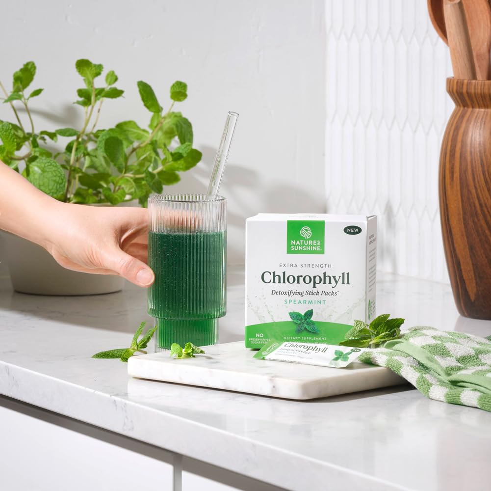 Nature's Sunshine Chlorophyll stick pack antioxidants support inner vitality.