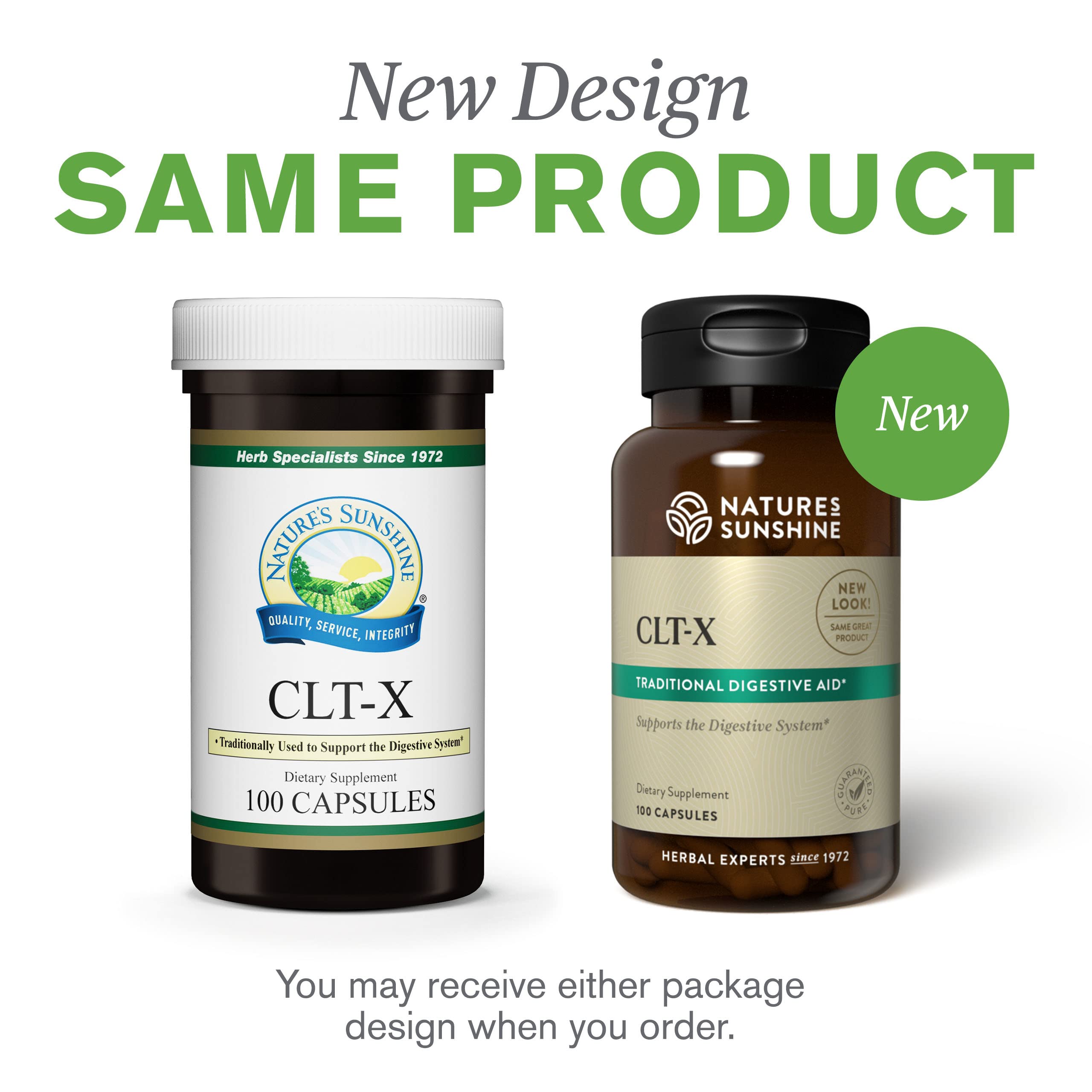 Nature's Sunshine CLT-X bottle on shelf suggesting glandular system support.