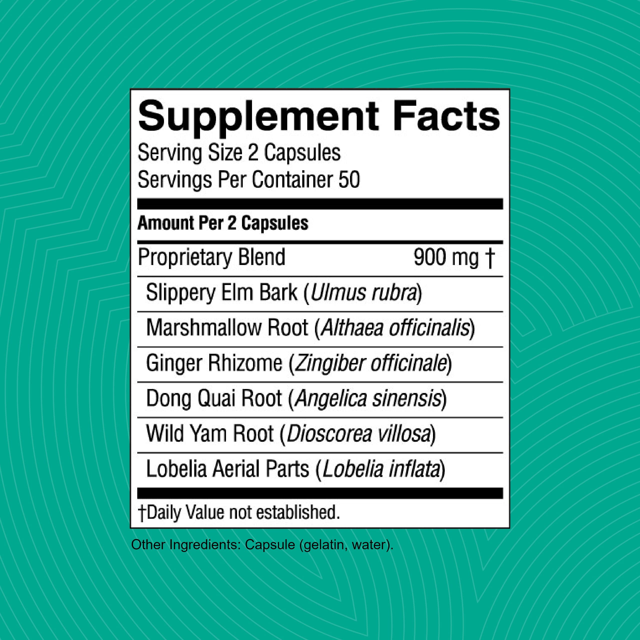 Nature's Sunshine CLT-X ingredients panel highlighting marshmallow and slippery elm.