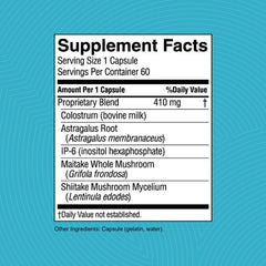 Bottle pour view of Nature's Sunshine Colostrum with Immune Factors for daily use