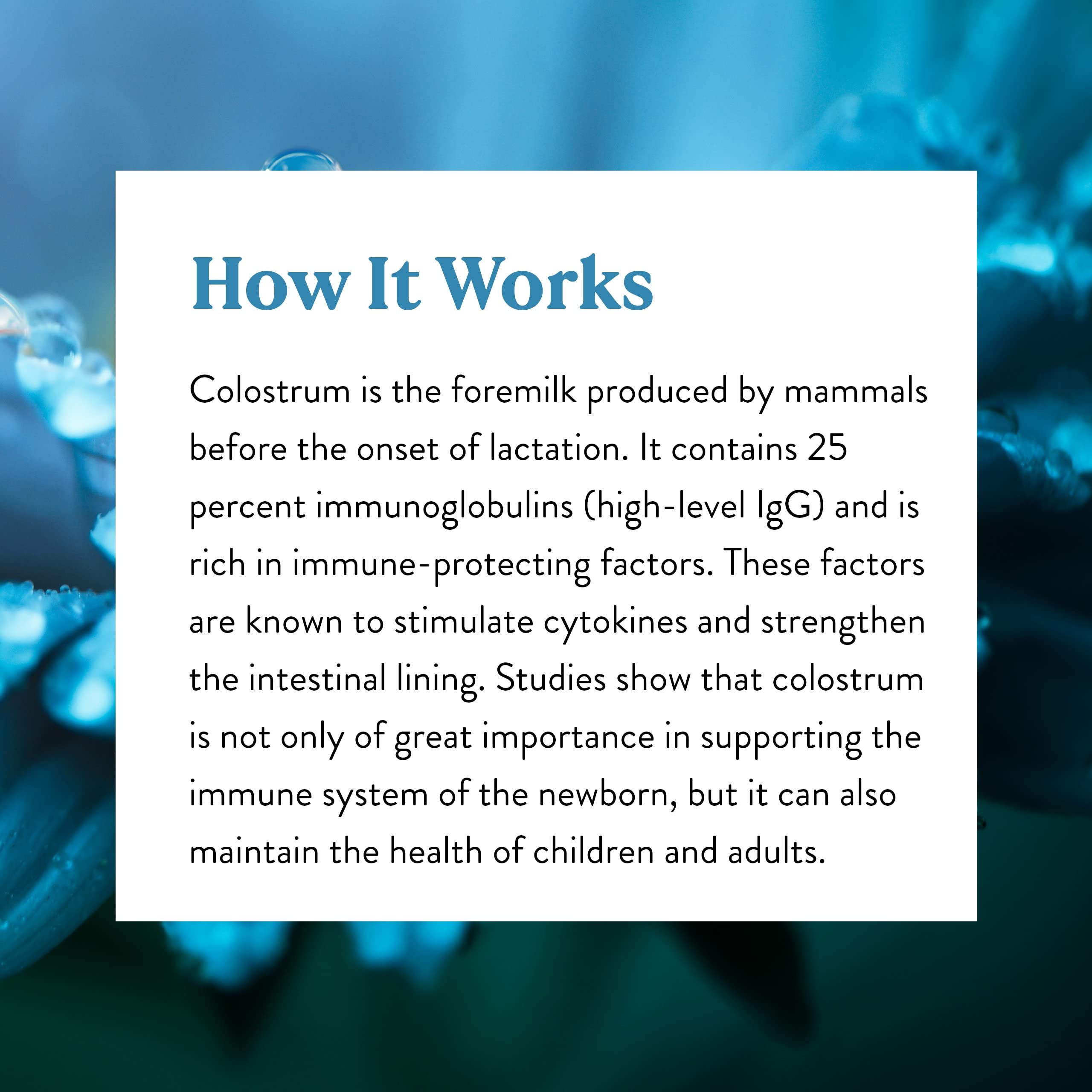 Serving size info for Nature's Sunshine Colostrum with Immune Factors