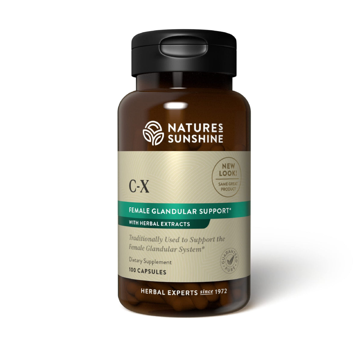 Nature's Sunshine C-X Herbal Capsules bottle front for daily wellness support.