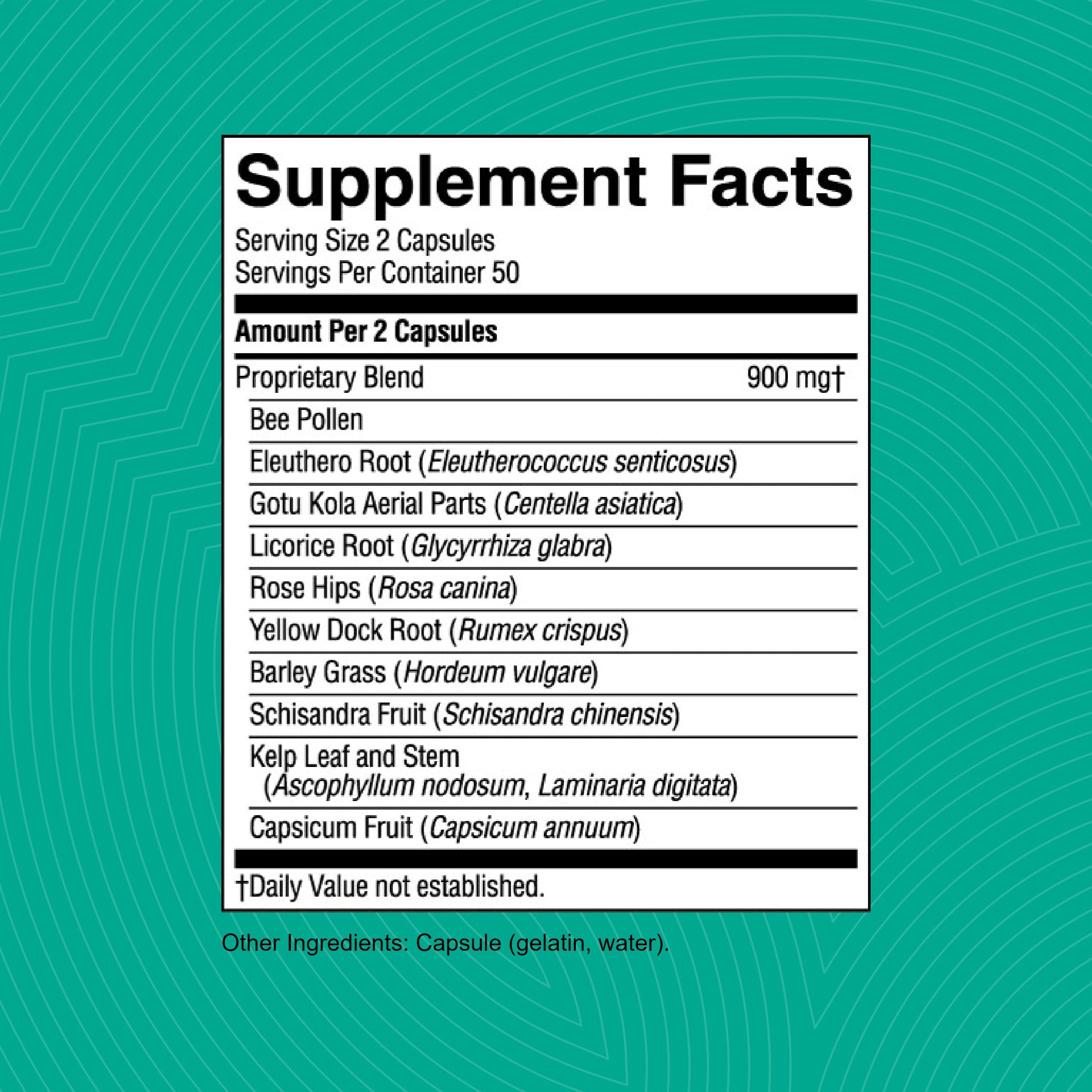 Nature's Sunshine Energ-V capsules closeup for everyday energy support.