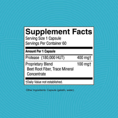 Nature's Sunshine High Potency Protease capsules closeup highlighting easy-to-take format.