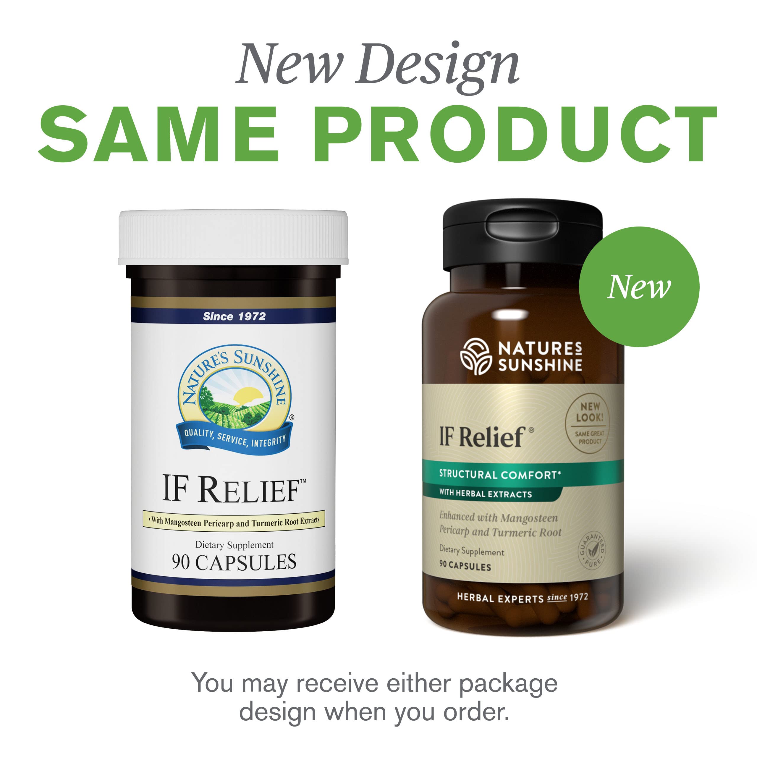 Nature's Sunshine IF Relief packaging eco-friendly — sustainability in daily wellness.