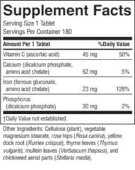 Packaging of Nature's Sunshine Iron-Chelated 25mg tablets ready for daily use.