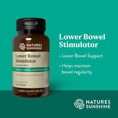 Nature's Sunshine Lower Bowel Stimulator ingredients highlight natural herbal blends.
