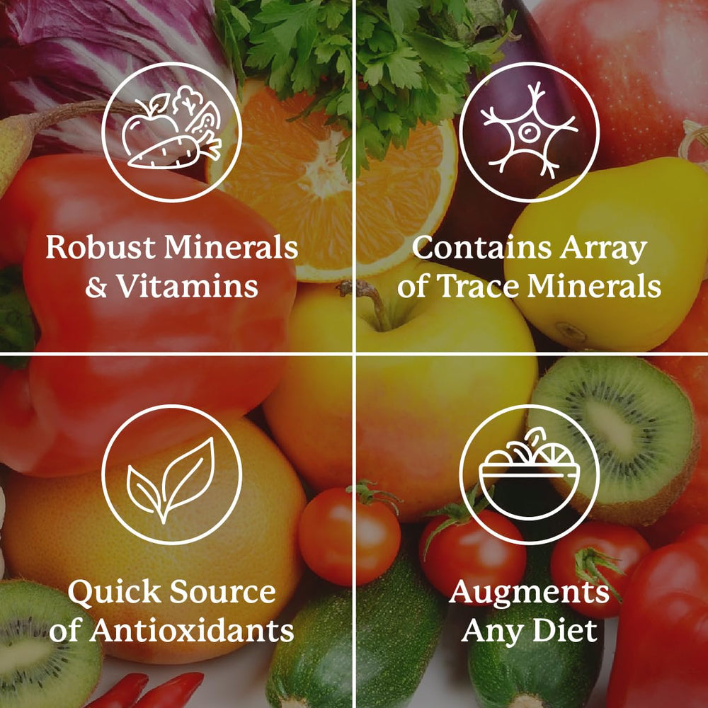 Nature's Sunshine plant nutrients closeup featuring asparagus, broccoli, and kelp.