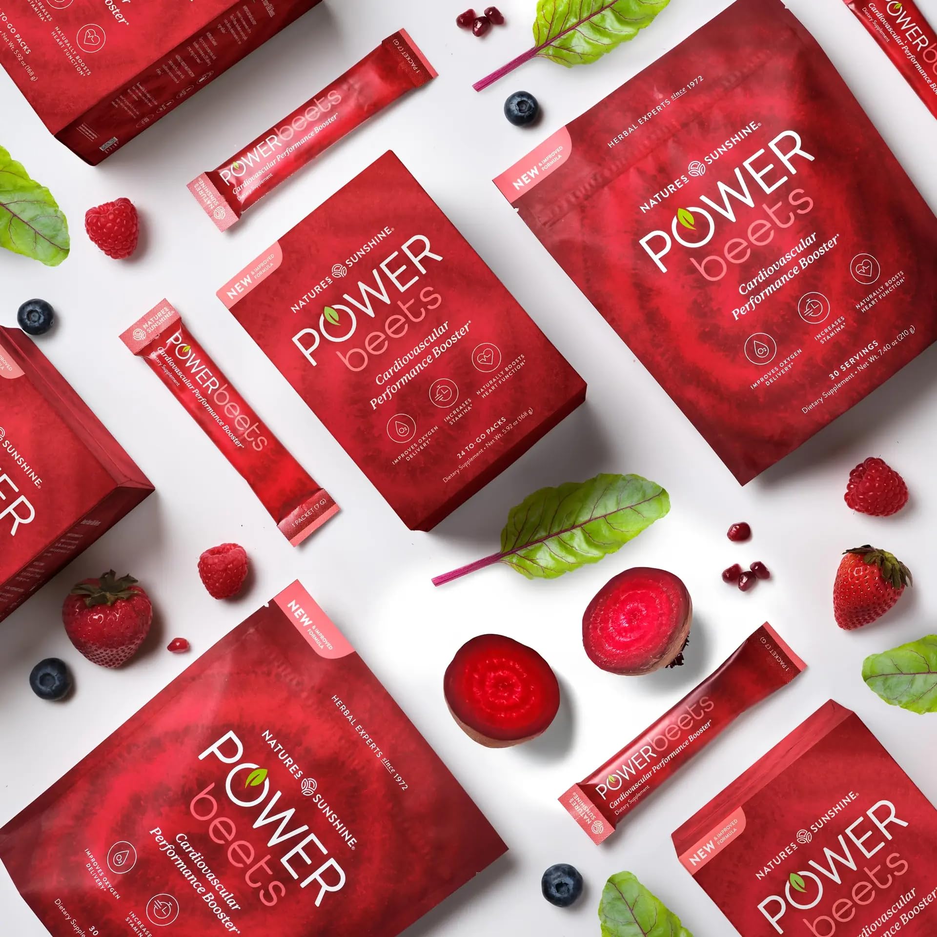 Nature's Sunshine Power Beets nutrition label close-up highlighting antioxidant blend