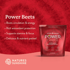 Nature's Sunshine Power Beets to-go packs lined up for convenient energy on the go