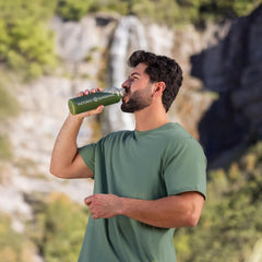 Nature's Sunshine Power Greens ingredients closeup highlights vegan, non-GMO formula.