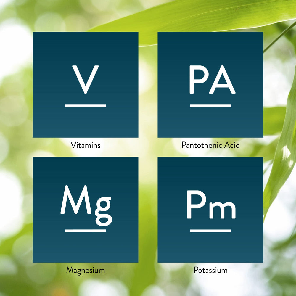Close-up Solstic Revive bottle label highlighting key nutrients.