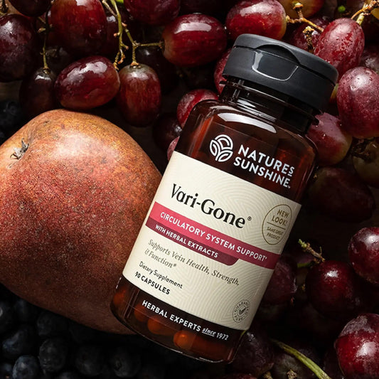 Nature's Sunshine Vari-Gone cap close-up highlighting quality and USA-made formula