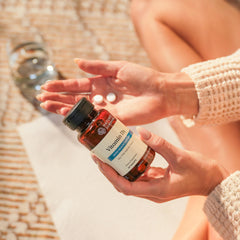 Nature's Sunshine Vitamin D3 label shows 100 mcg per 2 tablets