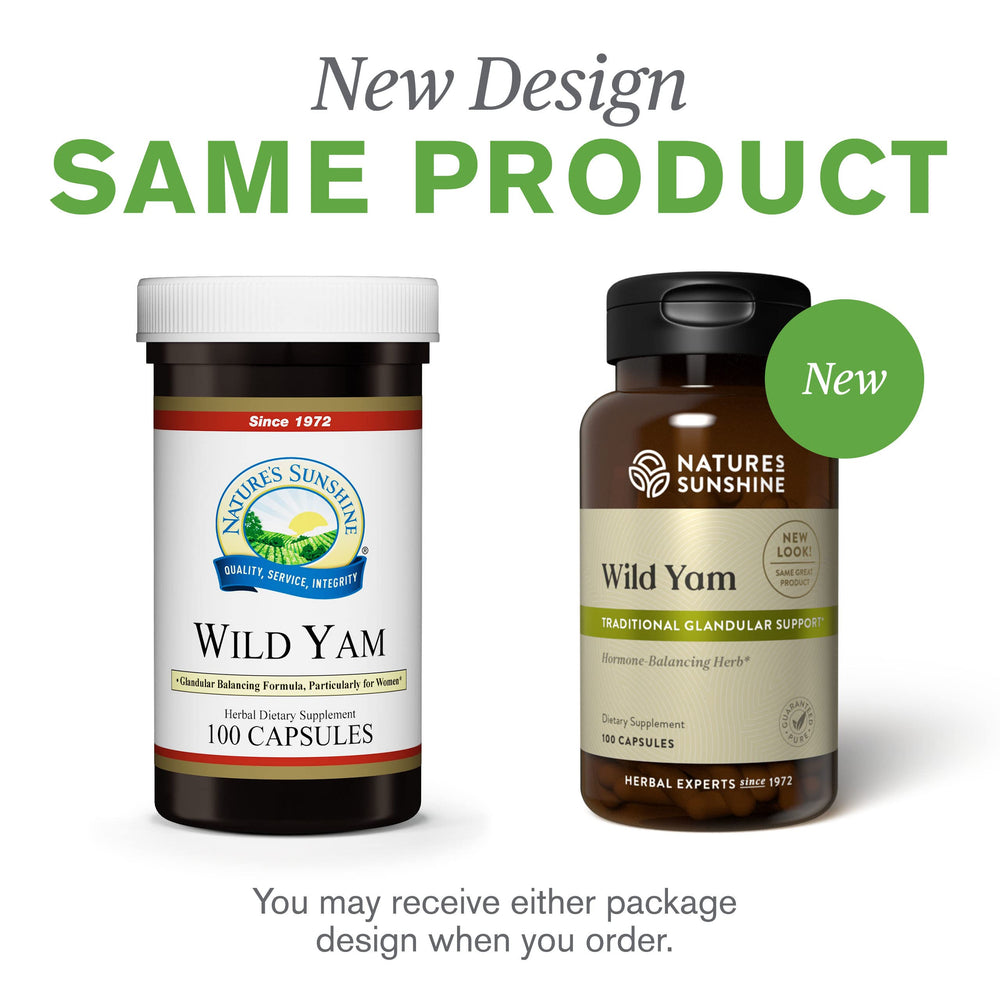Nature's Sunshine logo on packaging reinforces reliability of herbal glandular support.