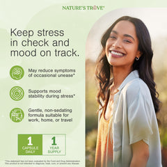 Nature's Trove USA-made GMP NSF seal and Kosher certification.