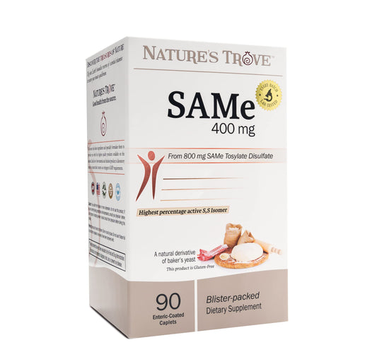 Nature's Trove SAM-e 400mg bottle highlighting quality and daily use