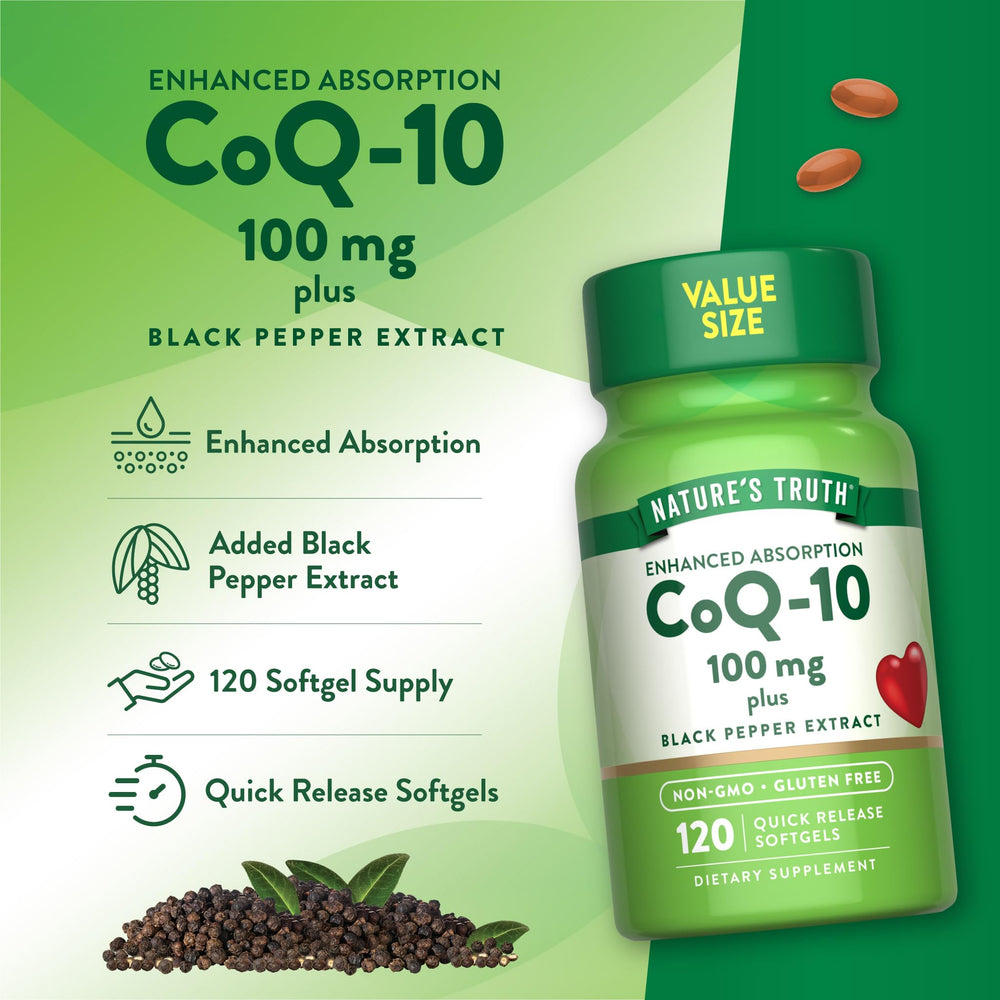 Nature's Truth CoQ10 ingredients panel on packaging