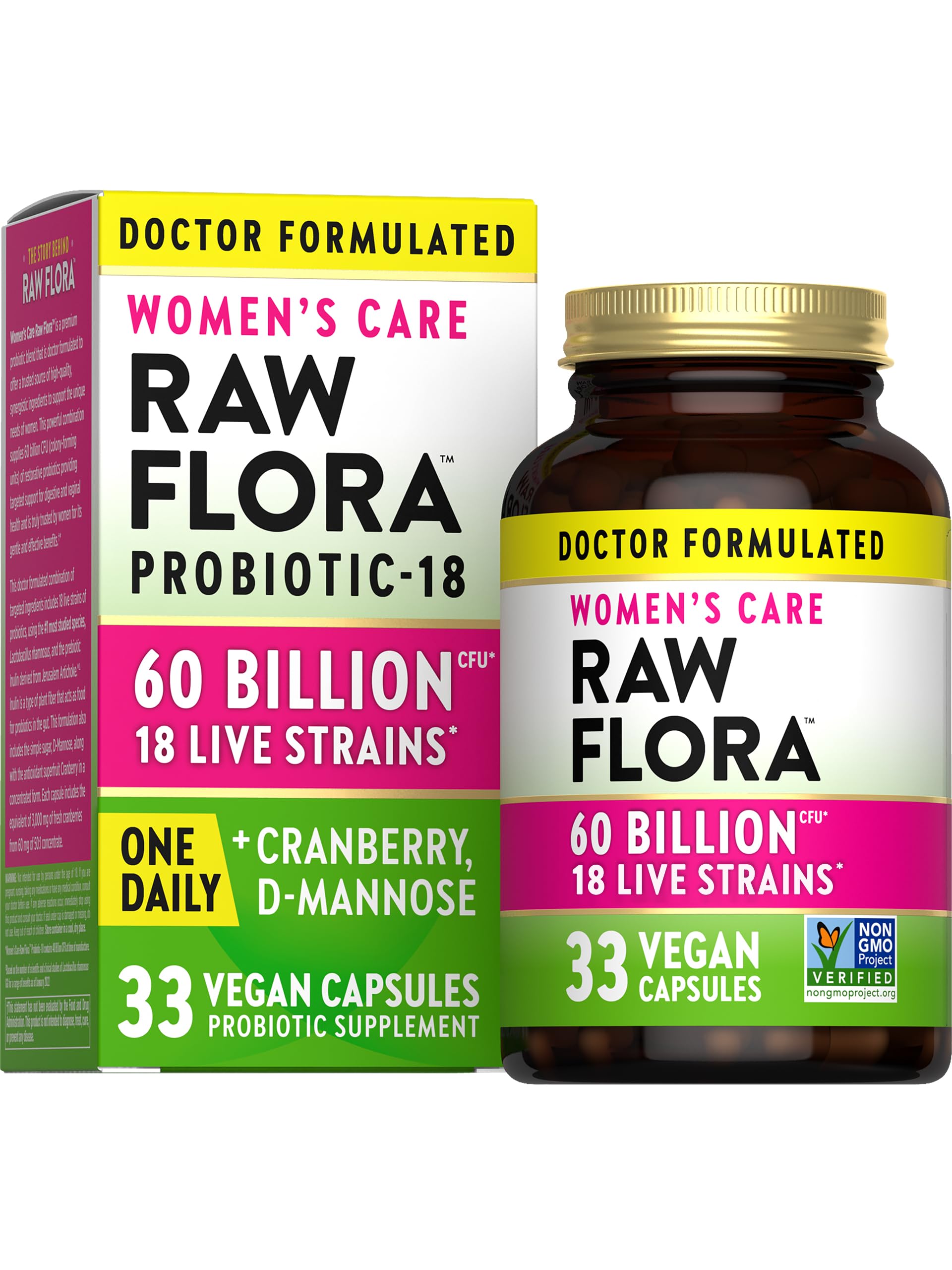 Nature's Truth Raw Flora Women's Probiotics bottle shown for daily digestive balance