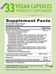 Nature's Truth Raw Flora capsules in focus supporting women's wellness with cranberry and D-Mannose
