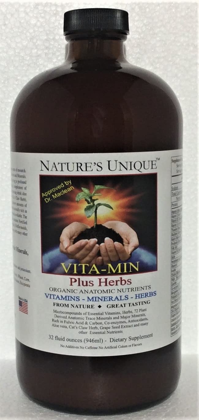 Nature's Unique Vita-Min Plus Herbs beets-bilberry-pomegranate blend promotes daily antioxidant support.