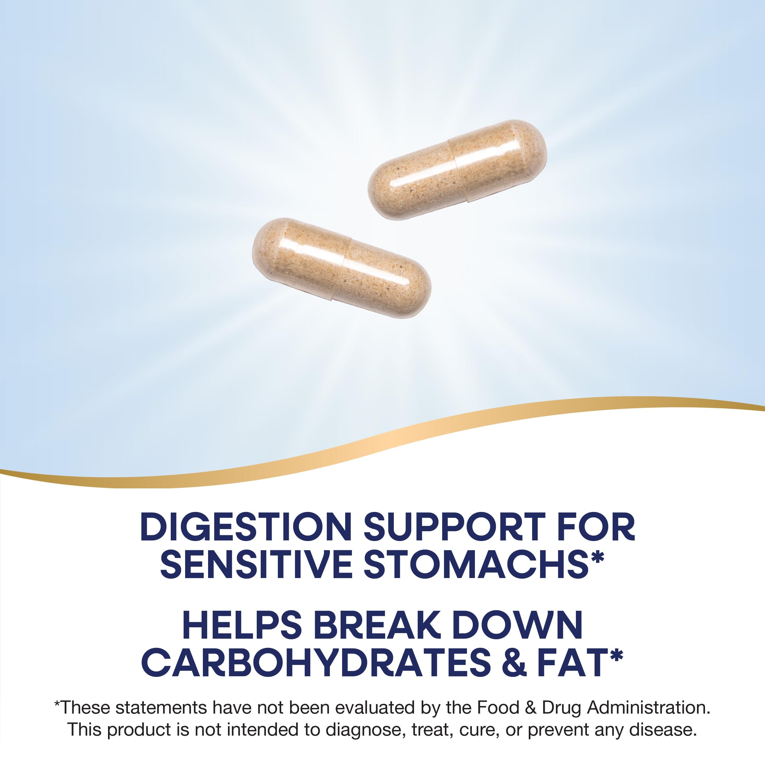 Nature's Way Acid Ease capsules close-up emphasizing digestive enzymes.